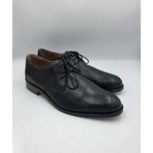 Johnston & Murphy Mens Black Sheepskin Leather Dress Shoes 9.5 M Oxfords Lace-up